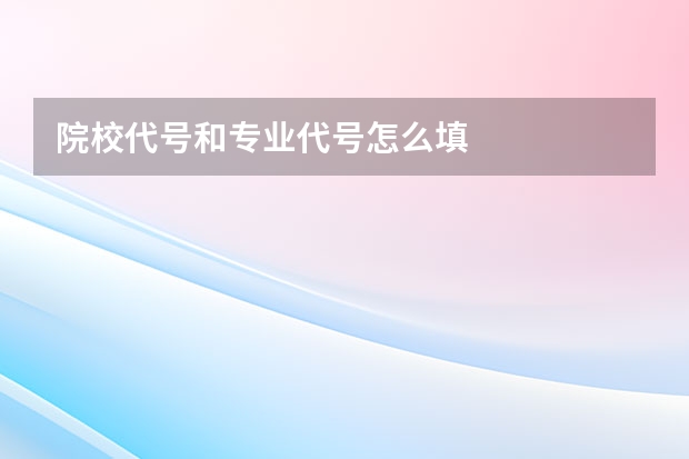 院校代号和专业代号怎么填