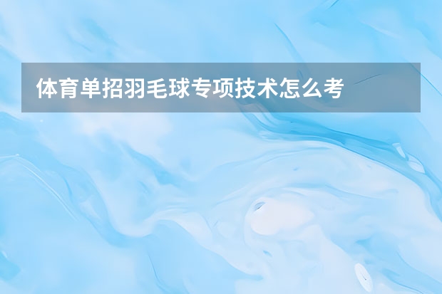 体育单招羽毛球专项技术怎么考