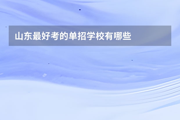 山东最好考的单招学校有哪些