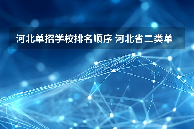 河北单招学校排名顺序 河北省二类单招学校排名