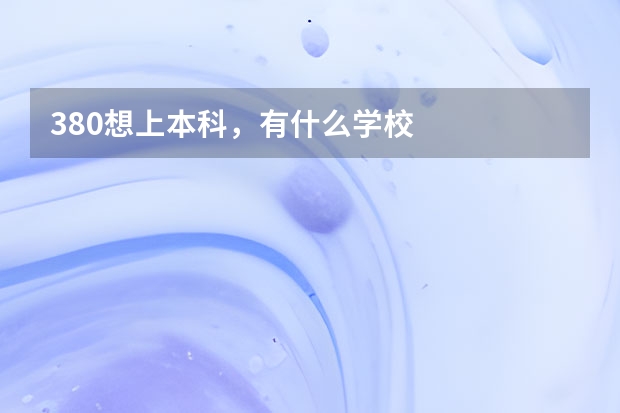 380想上本科，有什么学校