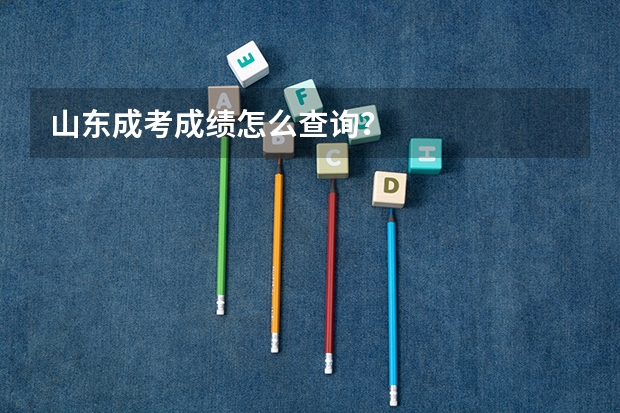 山东成考成绩怎么查询?
