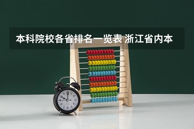 本科院校各省排名一览表 浙江省内本科院校排名表
