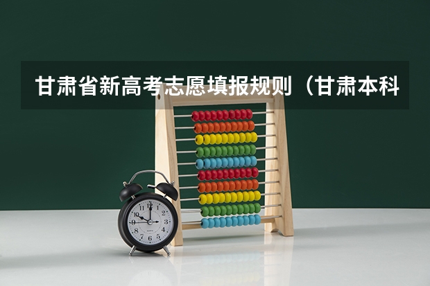 甘肃省新高考志愿填报规则（甘肃本科提前批b段啥意思）