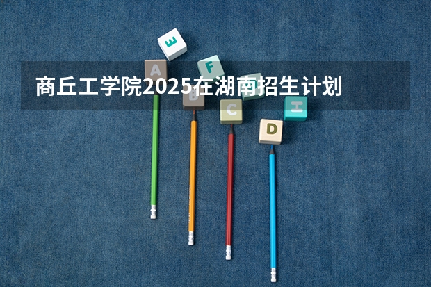 商丘工学院2025在湖南招生计划