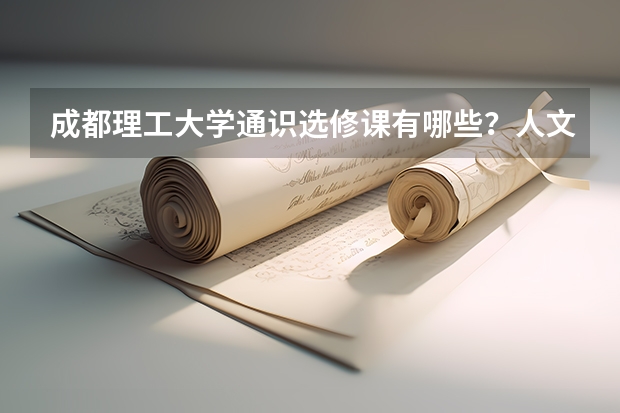 成都理工大学通识选修课有哪些？人文社科与自然科学模块