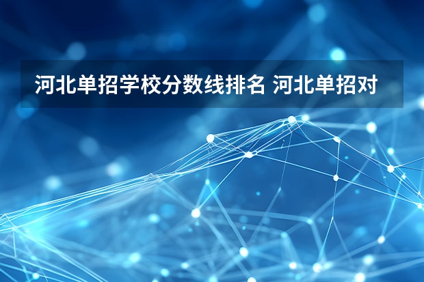 河北单招学校分数线排名 河北单招对口财经类学校排名