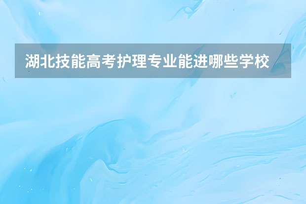 湖北技能高考护理专业能进哪些学校