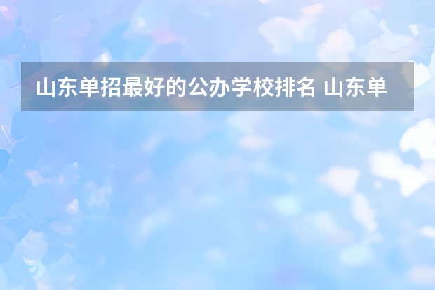 山东单招最好的公办学校排名 山东单招民办学校排名