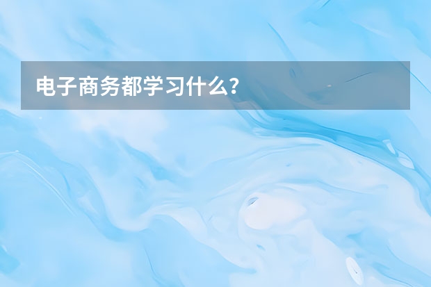 电子商务都学习什么？