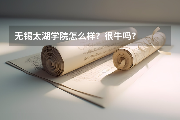 无锡太湖学院怎么样？很牛吗？