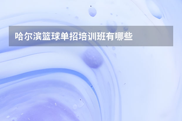 哈尔滨篮球单招培训班有哪些