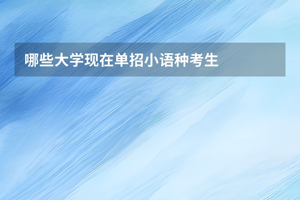 哪些大学现在单招小语种考生