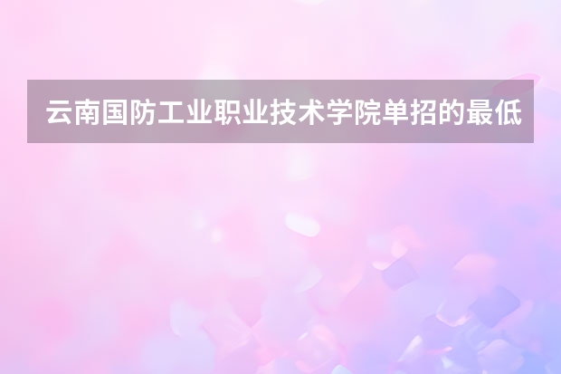 云南国防工业职业技术学院单招的最低录取分数线大概是多少。