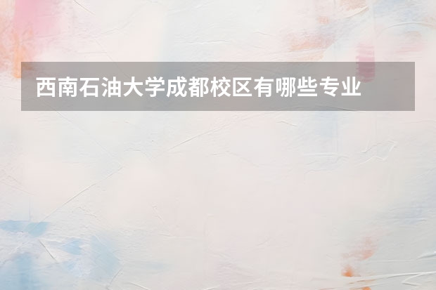 西南石油大学成都校区有哪些专业