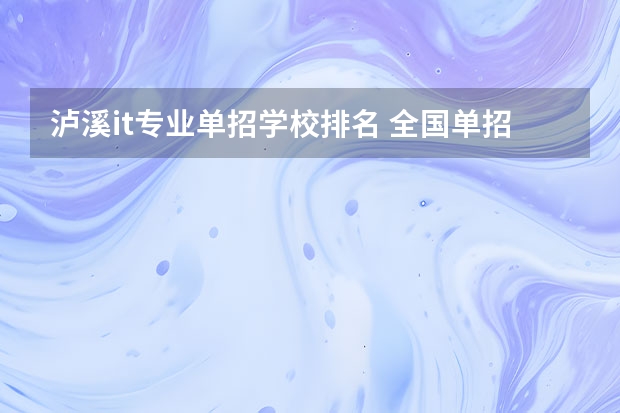 泸溪it专业单招学校排名 全国单招学校排名前十