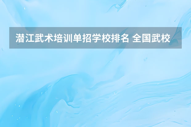 潜江武术培训单招学校排名 全国武校排名一览表