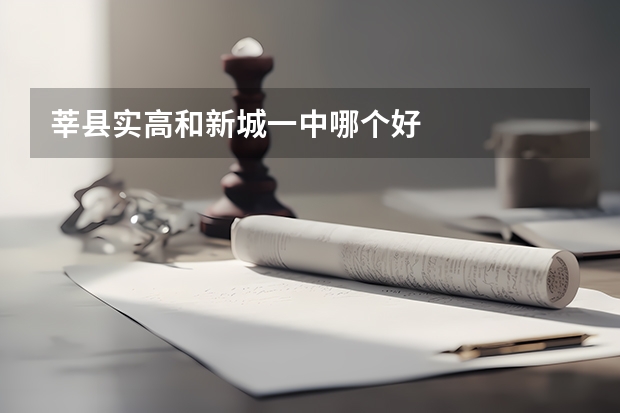 莘县实高和新城一中哪个好