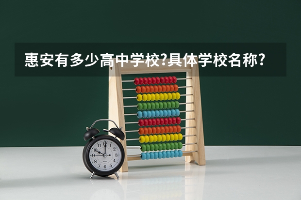 惠安有多少高中学校?具体学校名称?