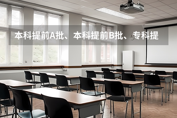 本科提前A批、本科提前B批、专科提前批、本科一批B、本科二批B。分别是什么意思