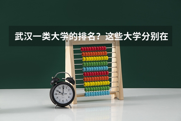 武汉一类大学的排名？这些大学分别在全国的名次？（中国比较好的大学排名）