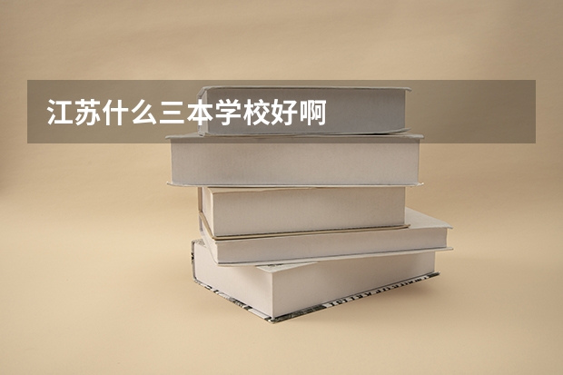 江苏什么三本学校好啊