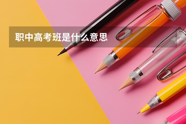 职中高考班是什么意思