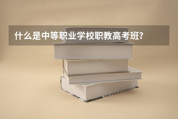 什么是中等职业学校职教高考班？