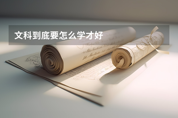 文科到底要怎么学才好