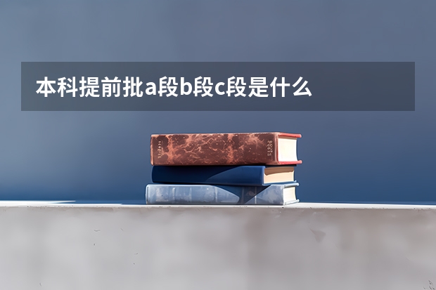 本科提前批a段b段c段是什么
