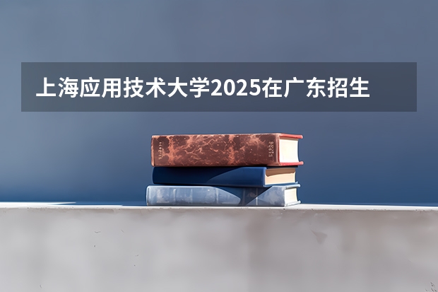 上海应用技术大学2025在广东招生计划