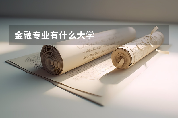 金融专业有什么大学