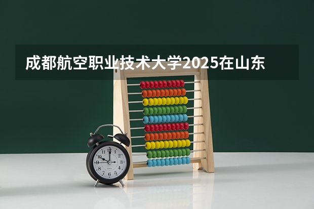 成都航空职业技术大学2025在山东招生计划