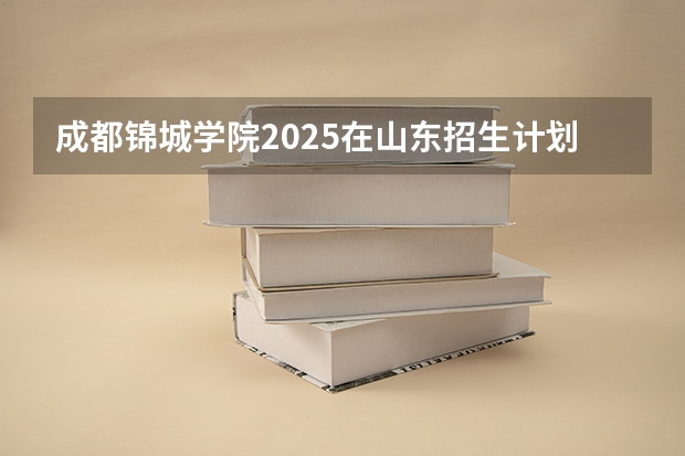 成都锦城学院2025在山东招生计划