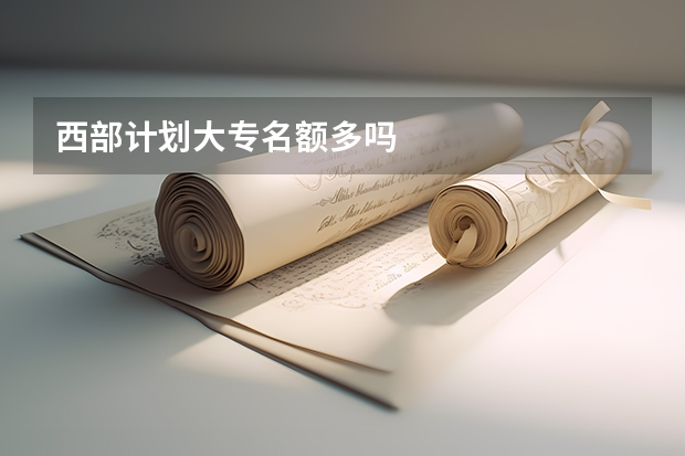 西部计划大专名额多吗
